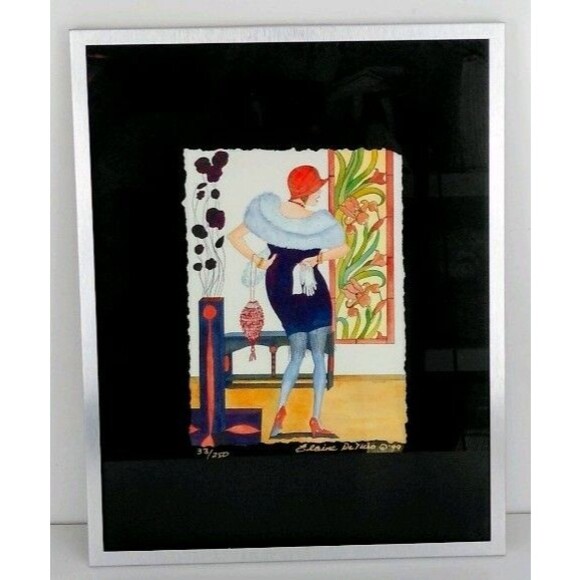Elaine DeNiro 1920s Art Deco "On The Town" Signed Numbered 33/250 Gicle'e COA - Picture 2 of 6